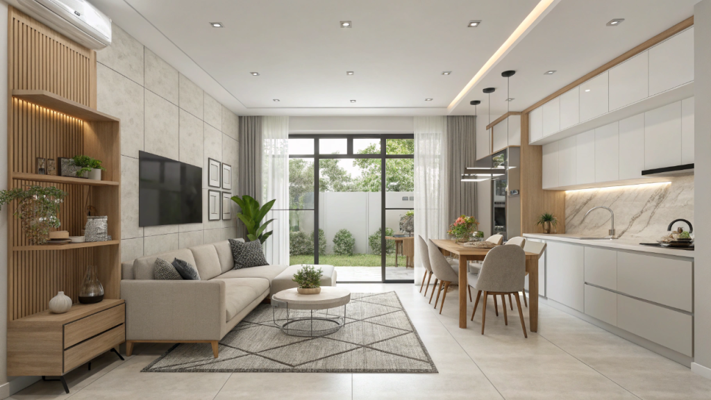 Estratégias de design minimalista que tornam uma casa de 82 metros quadrados compacta elegante e funcional