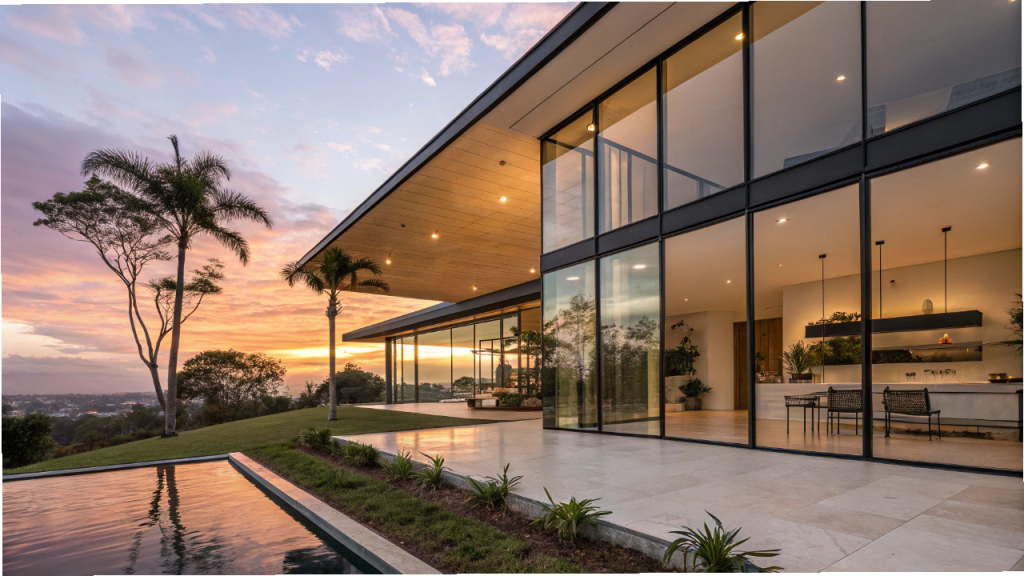 Vidro laminado em fachadas de casas de 90 metros quadrados aumenta segurança sem reduzir iluminação natural