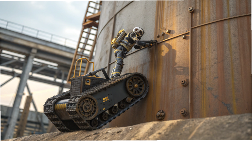 Inspeção de tanques com drones e robôs magnéticos reduz riscos em polos industriais