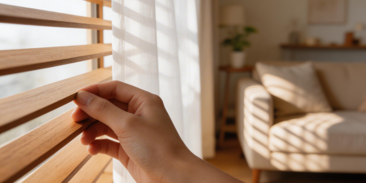 Casa de 60 metros quadrados com brises móveis que bloqueiam o sol forte da tarde sem impedir a ventilação