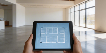 Modelo de 60 metros quadrados com vigas estruturais leves que permitem criar um mezanino funcional