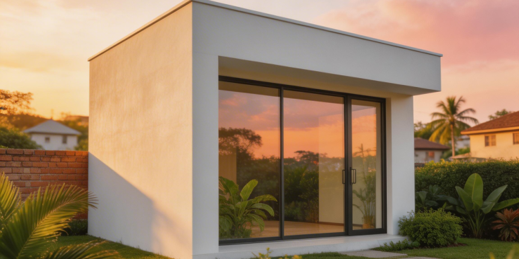 Casa de 58 metros quadrados com blocos de EPS destaca conforto térmico em projetos arquitetônicos modernos