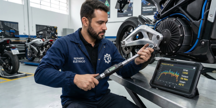 O motor elétrico "panqueca" que entrega o torque de um caminhão em um disco compacto escondido dentro da roda da moto