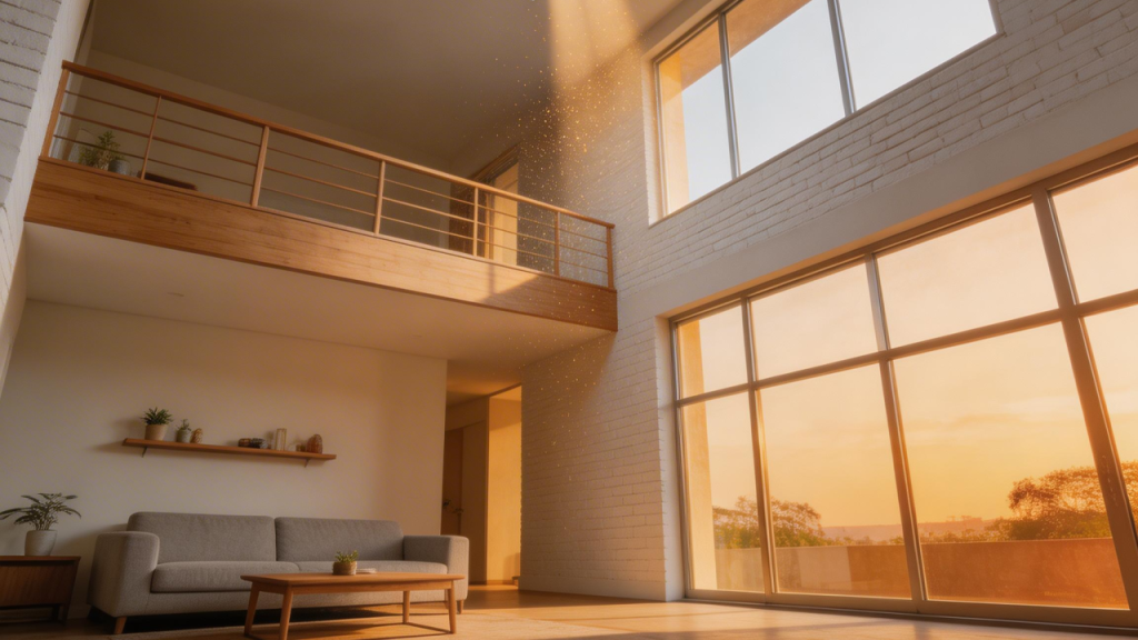 Projeto residencial de 65 metros quadrados que utiliza física do ar para refrescar os ambientes