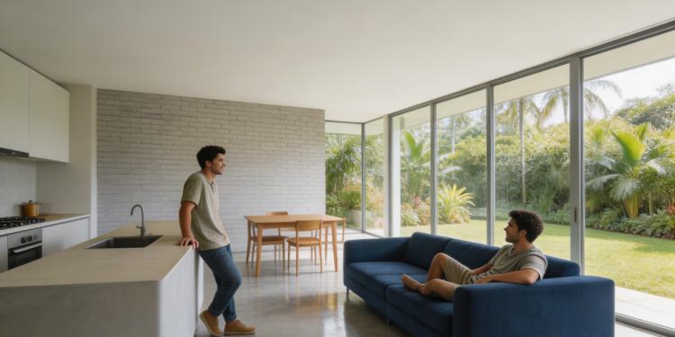 Esta casa de 63 metros quadrados com “telhado verde” usa vegetação na cobertura para reduzir a temperatura interna