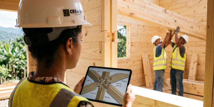 Projeto de 60 metros quadrados construído em madeira tecnológica que sequestra carbono e fica pronto em apenas 15 dias de montagem.