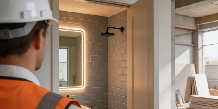 Casa de 60 metros quadrados com banheiro modular plug-and-play que chega pronto da fábrica e é conectado na obra