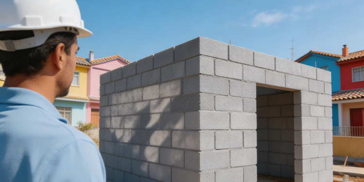 A residência de 54 metros quadrados feita com “blocos de EPS” combina isolamento térmico com núcleo estrutural de concreto