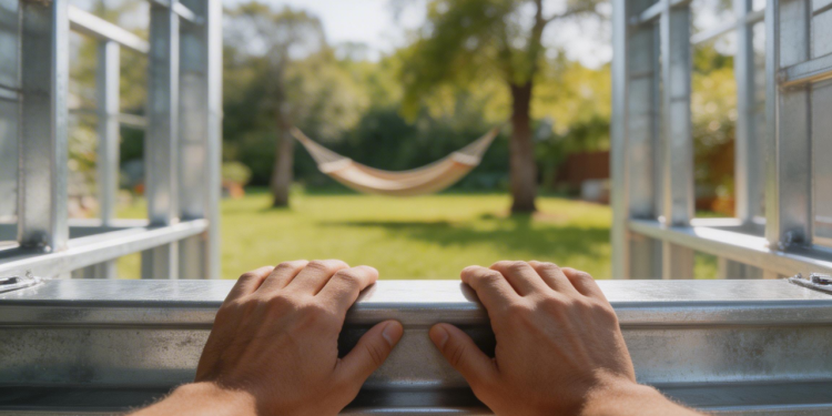 Esta casa de 60 metros quadrados construída em “Steel Frame” usa perfis metálicos leves que substituem a alvenaria tradicional