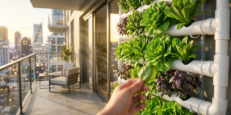 Veja quanto custa montar uma horta hidropônica vertical para colher alimentos frescos em apartamentos pequenos