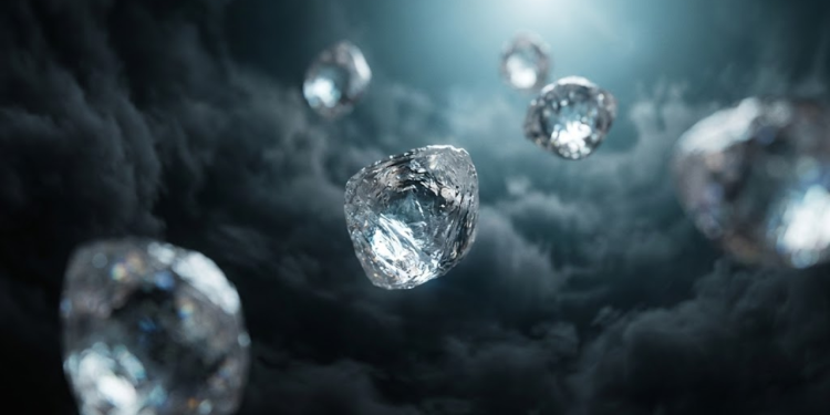 Raro fenômeno de diamantes caindo no céu de gigante gasoso