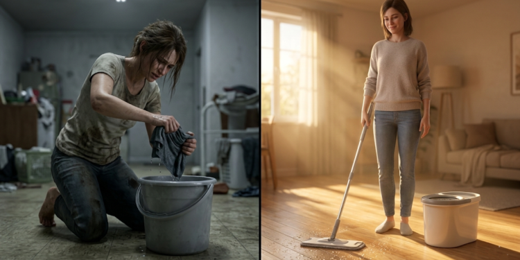 Cansada de torcer pano sujo? Veja como os mops modernos substituem balde, rodo e vassoura de uma vez
