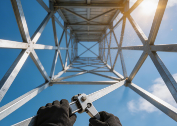 Projeto de 85 netros quadrados com contraventamento em aço que aumenta a estabilidade da casa