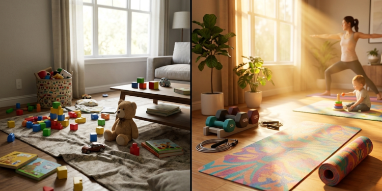 Monte uma mini academia em casa com acessórios baratos e veja como treinar, queimar calorias e manter a forma mesmo com a rotina corrida com os filhos