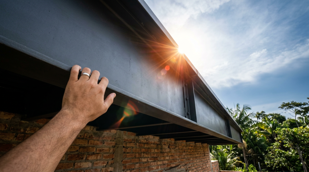 Beirais em cantilever com perfis de aço, A solução moderna para cobertura de casas de 85 metros quadrados