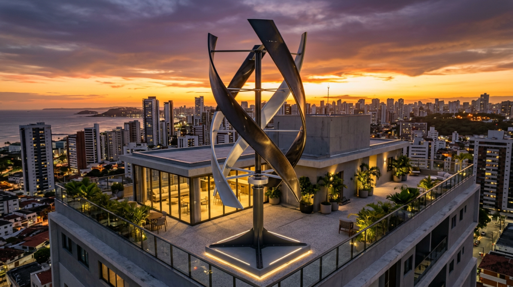 Casa de 120 metros quadrados com turbina eólica pode reduzir energia e poucos sabem como funciona