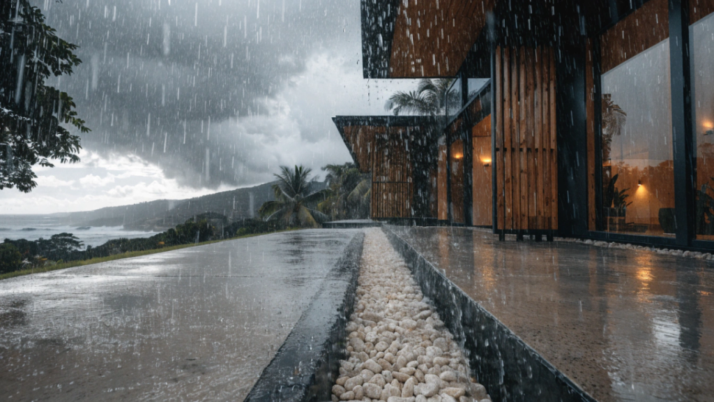 Casa moderna utiliza reservatório de retardo e melhora a segurança em dias de chuva