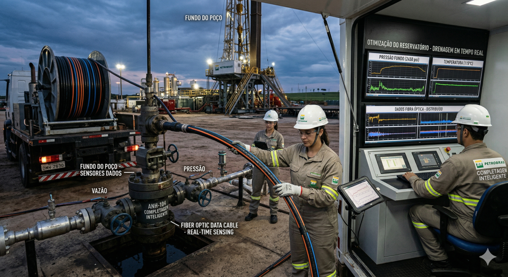 Completagem inteligente com sensores de fibra óptica transmite dados do fundo do poço em tempo real e otimiza a drenagem do reservatório