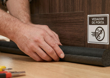 Vedador de porta de 15 reais bloqueia poeira, insetos e reduz gasto com ar-condicionado