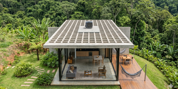 Residência de 68 metros quadrados com laje nervurada