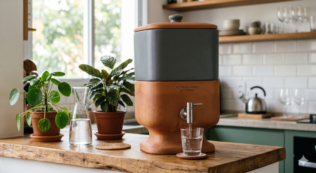 Filtro de barro moderno com cuba de cerâmica