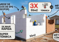 Construção com blocos de EPS (isopor) em casas de 55 metros quadrados