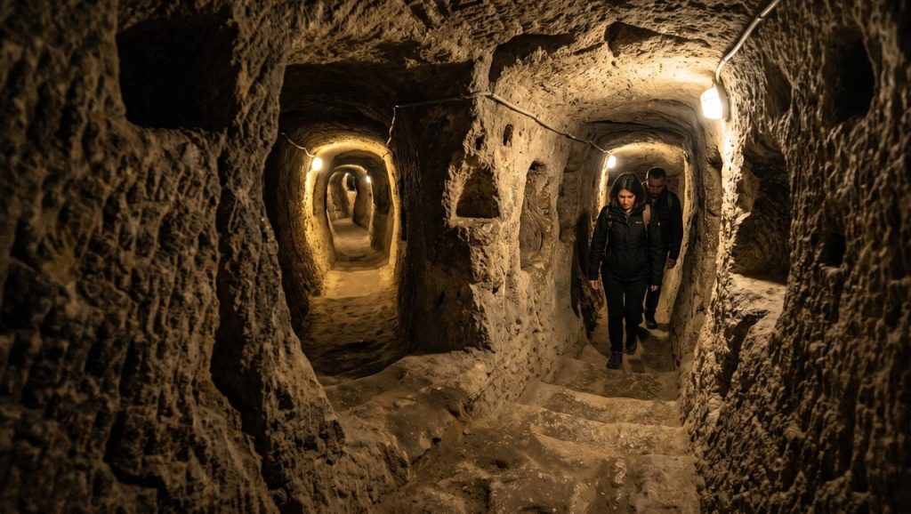 O complexo subterrâneo de 18 andares na Turquia que abrigou 20 mil pessoas para escapar de guerras antigas