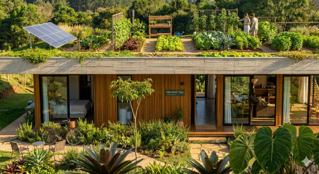 Projeto com teto jardim e horta de 72 metros quadrados recupera a área verde e reduz a temperatura interna em até 5°C