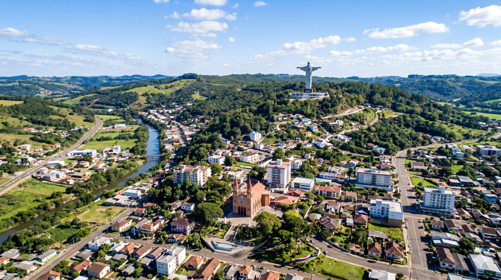 Turismo em Encantado e o Cristo Protetor - Imagem gerada com inteligência artificial