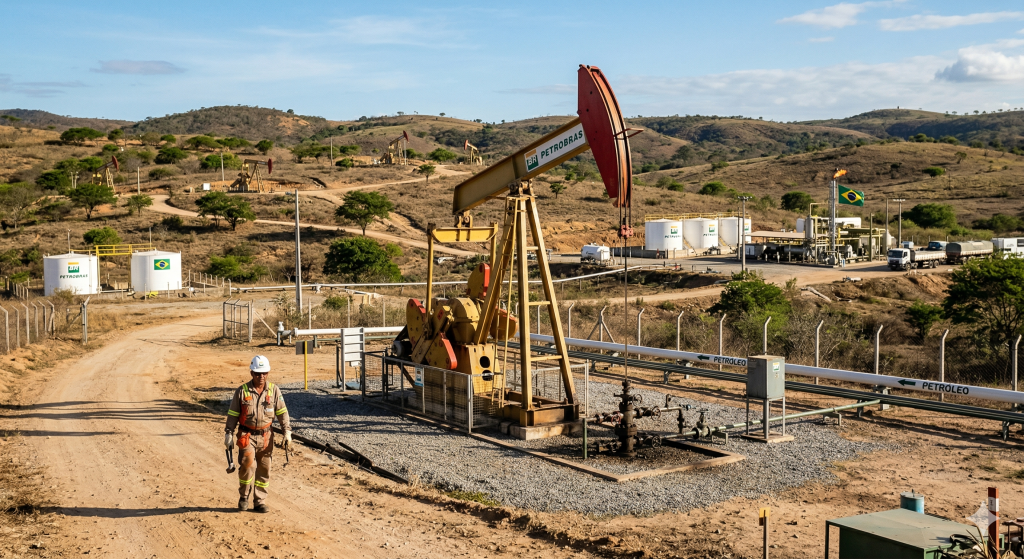 Movimentação de hastes em poços onshore extrai o petróleo de terra firme e sustenta a economia de dezenas de cidades do interior