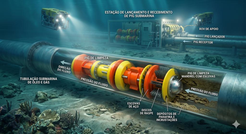 Tecnologia PIG para limpeza de tubulações submarinas