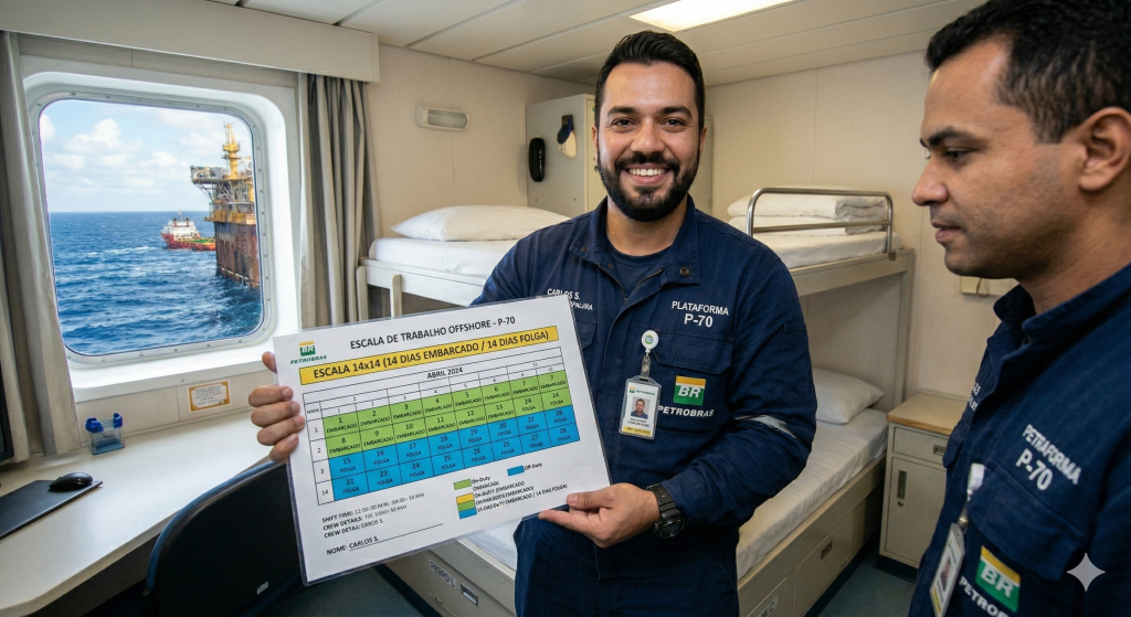 Com salário de R$ 5.500 e regime 14x14, a hotelaria offshore virou a porta de entrada para quem quer embarcar sem experiência técnica