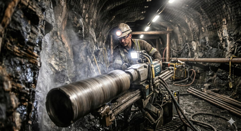 Mineração com brocas de diamante - Imagem gerada com IA