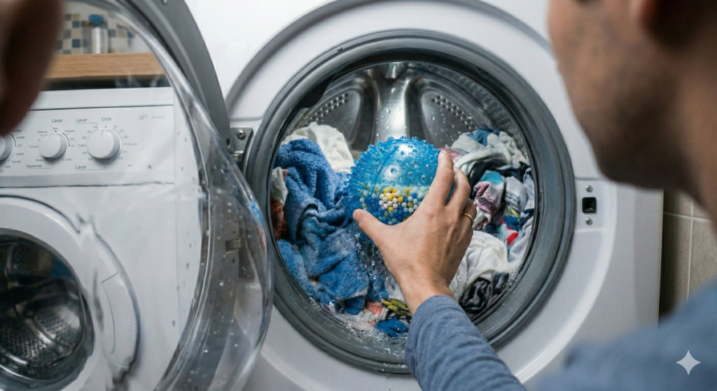 Esfera de lavagem que substitui o sabão em pó por até 3 anos