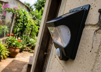 Luminária solar barata com sensor de presença