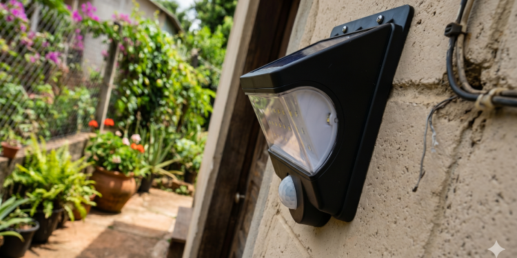 Luminária solar barata com sensor de presença