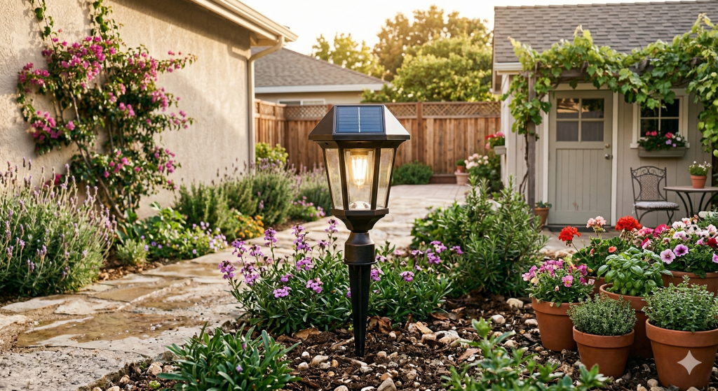 Lâmpada solar de jardim