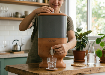 Filtro de barro moderno com cuba de cerâmica