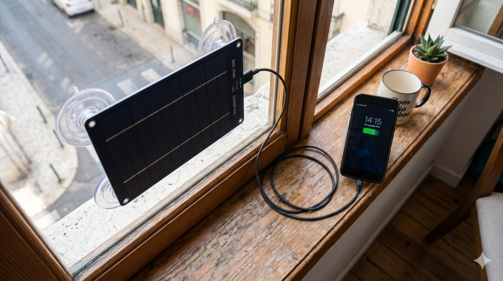 Mini painel solar de janela para carregamento de eletrônicos