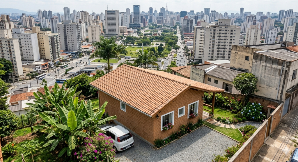 Projeto com tijolo ecológico de solo-cimento de 82 metros quadrados