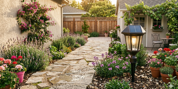 Lâmpada solar de jardim