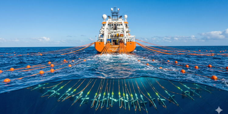 Mapeamento sísmico com ondas sonoras no oceano e exploração de energia