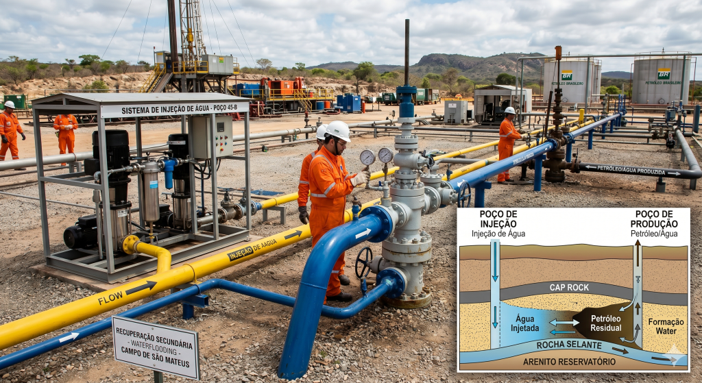 Recuperação secundária de petróleo