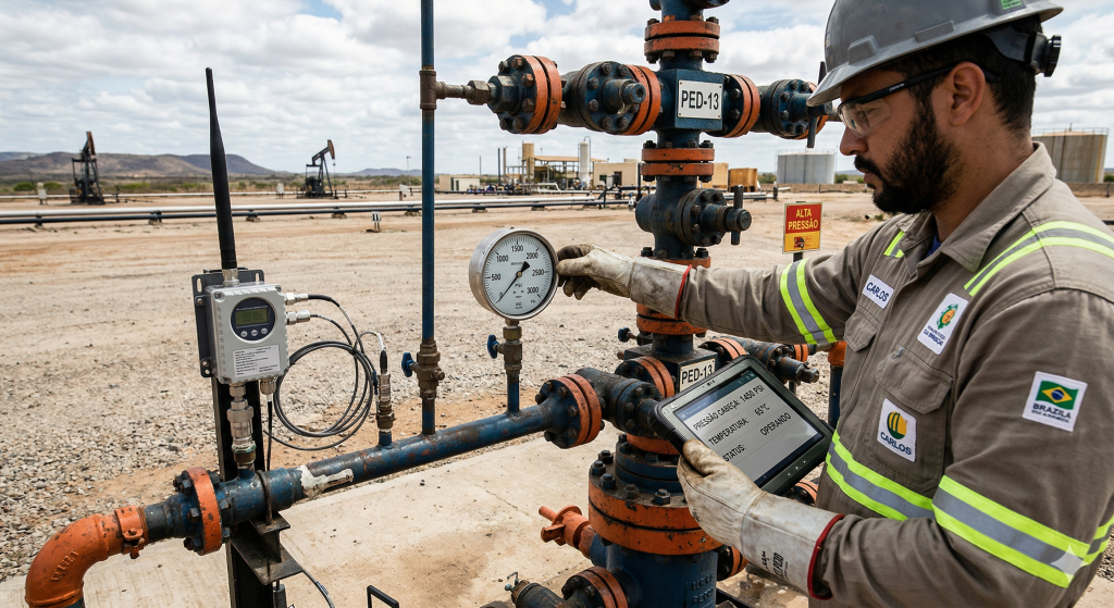 Monitoramento de pressão em cabeças de poço evita o influxo de fluidos indesejados e garante a segurança total da operação de extração de petróleo