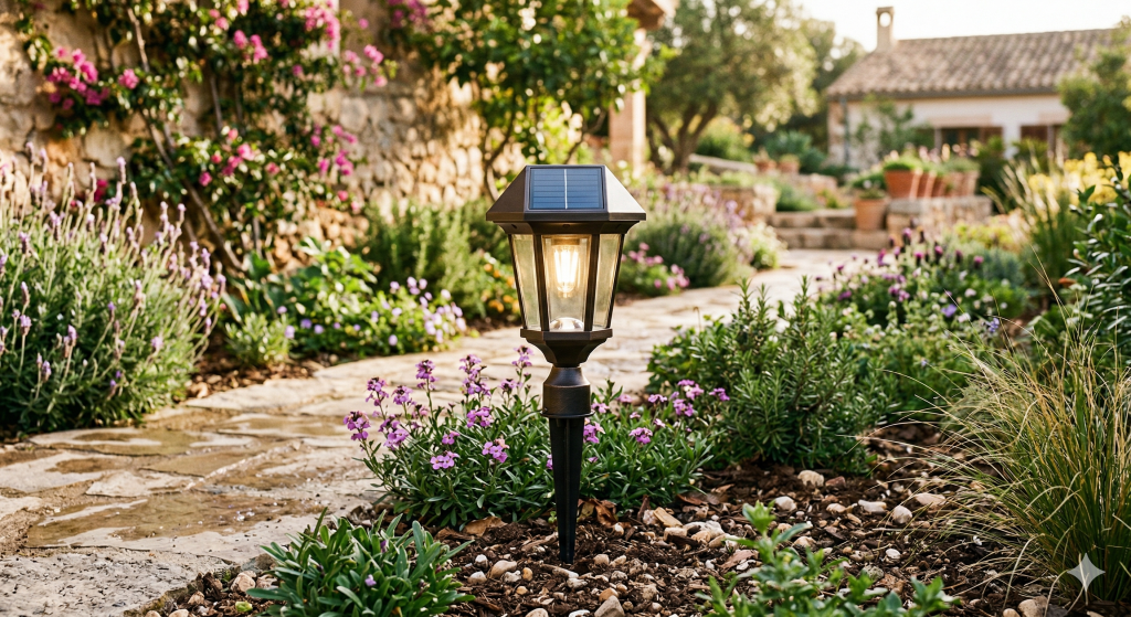 Lâmpada solar de jardim