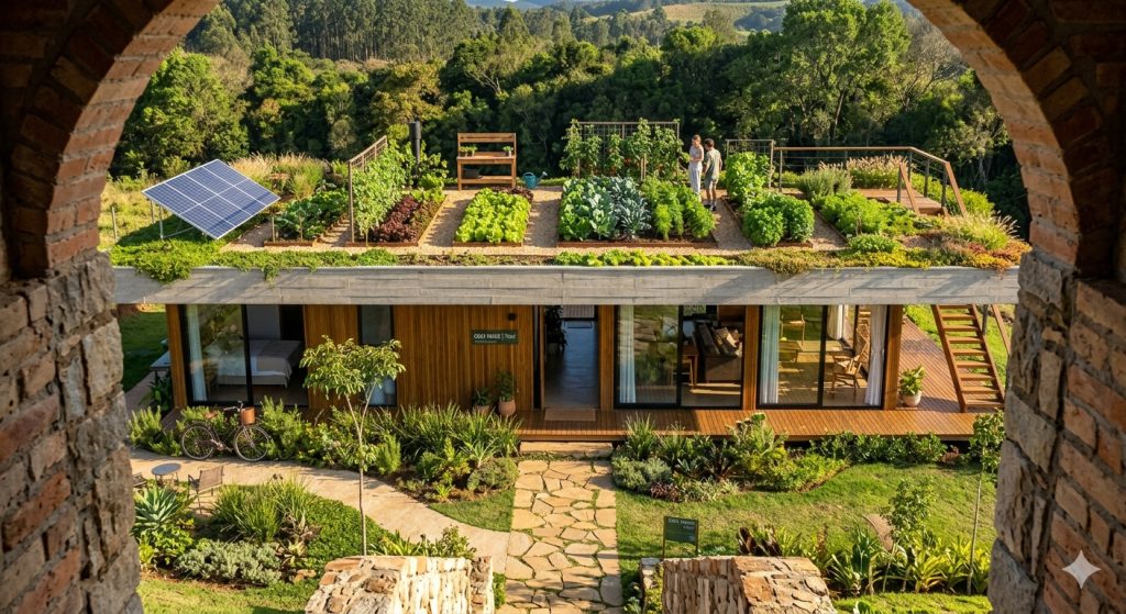 Projeto com teto jardim e horta de 72 metros quadrados recupera a área verde e reduz a temperatura interna em até 5°C