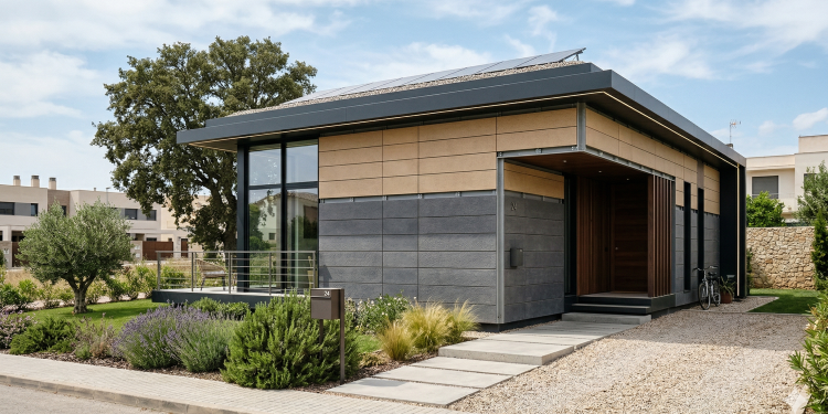 Residência com fachada ventilada de 84 metros quadrados