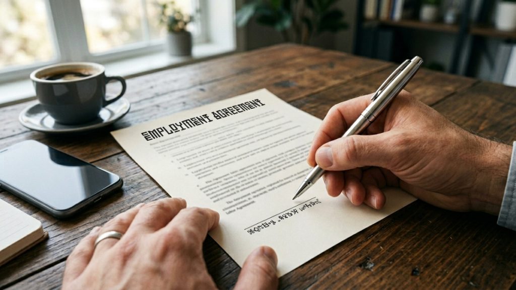 Relógio de ponto eletrônico exibindo registro de jornada laboral em ambiente de escritório corporativo