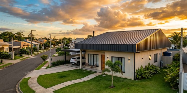 Sistema de telhado termoacústico para casas de 120m²
