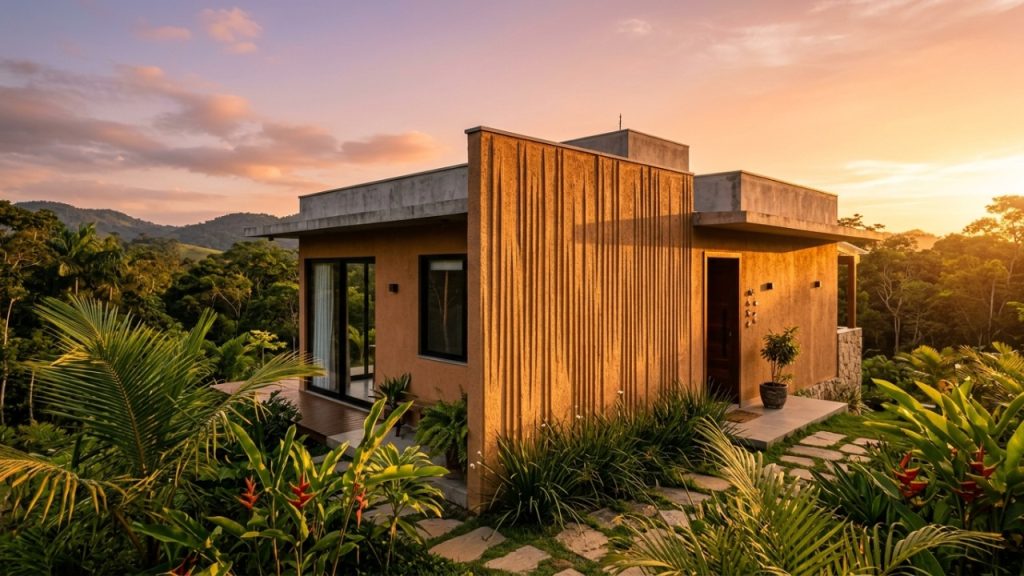 Revestimento externo para proteção contra umidade em casas compactas